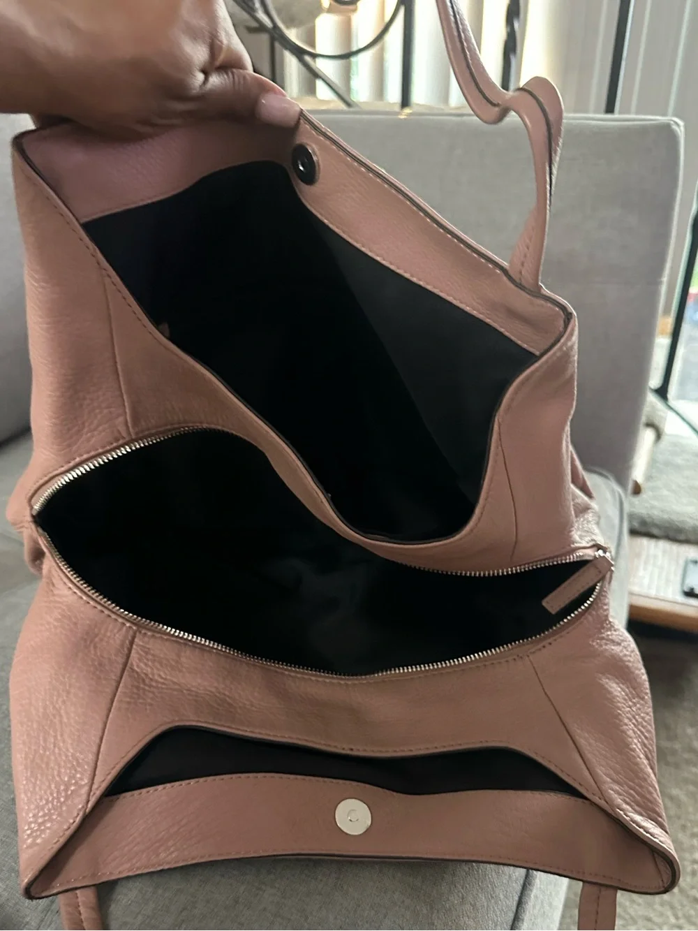 Vince Camuto Dusty Rose Soft Pebbled Leather Hobo Shoulder Bag